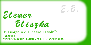 elemer bliszka business card